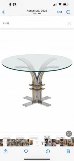 Romeo Rega Italian Modern Chrome And Brass Center Table Attributed To Romeo Rega - 3894377