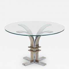 Romeo Rega Italian Modern Chrome And Brass Center Table Attributed To Romeo Rega - 3895631