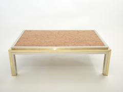 Romeo Rega Italian brass chrome red marble coffee table Romeo Rega 1970s - 2736415