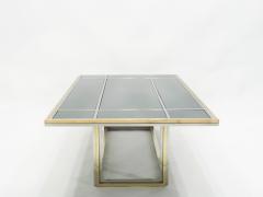 Romeo Rega Large Mid century Italian brass chrome coffee table by Romeo Rega 1970s - 1502647