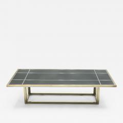 Romeo Rega Large Mid century Italian brass chrome coffee table by Romeo Rega 1970s - 1515047