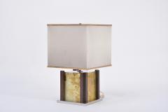 Romeo Rega Large Romeo Rega Hollywood Regency style table lamp in brass and chrome - 2492862