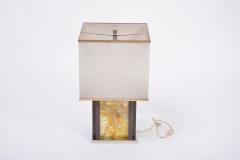 Romeo Rega Large Romeo Rega Hollywood Regency style table lamp in brass and chrome - 2492863