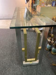 Romeo Rega MODERNIST CHROME AND BRASS CONSOLE TABLE BY ROMEO REGA - 2419672