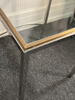Romeo Rega MODERNIST CHROME BRASS FRAMED BEVELED GLASS TOP TABLES BY ROMEO REGA - 4297516