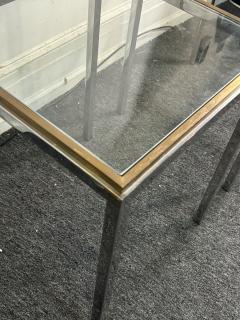 Romeo Rega MODERNIST CHROME BRASS FRAMED BEVELED GLASS TOP TABLES BY ROMEO REGA - 4297521