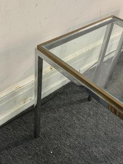 Romeo Rega MODERNIST CHROME BRASS FRAMED BEVELED GLASS TOP TABLES BY ROMEO REGA - 4297522