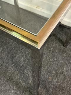 Romeo Rega MODERNIST CHROME BRASS FRAMED BEVELED GLASS TOP TABLES BY ROMEO REGA - 4297524