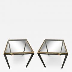 Romeo Rega MODERNIST CHROME BRASS FRAMED BEVELED GLASS TOP TABLES BY ROMEO REGA - 4305955