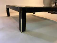 Romeo Rega Modernist Brass and Black Laminate Coffee Table by Romeo Rega - 410720