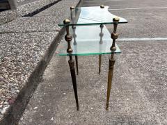 Romeo Rega Pair Of Italian Modern Brass And Glass Tables - 4436614
