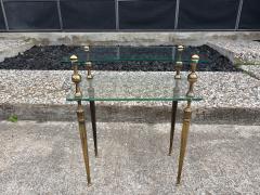 Romeo Rega Pair Of Italian Modern Brass And Glass Tables - 4436628