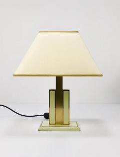 Romeo Rega Pair Romeo Rega Ivory Gold Midcentury Brass Table Side Lamps Italy 1970s - 4064994