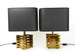 Romeo Rega Pair Romeo Rega Midcentury Brass Table Lamps Italy 1970s - 4064999