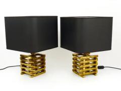 Romeo Rega Pair Romeo Rega Midcentury Brass Table Lamps Italy 1970s - 4065002