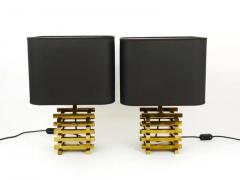 Romeo Rega Pair Romeo Rega Midcentury Brass Table Lamps Italy 1970s - 4065019