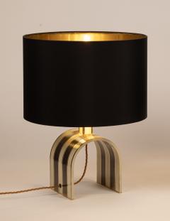 Romeo Rega Pair of Arch Shaped Solid Brass Table Lamps by Romeo Rega Italy c 1970 - 3720646