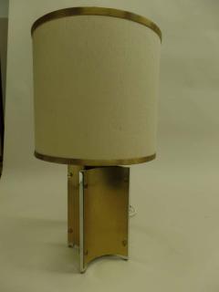 Romeo Rega Pair of Italian Midcentury Brass and Steel Table Lamps Attributed to Romeo Rega - 1770850