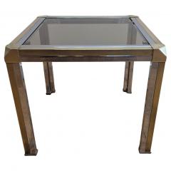 Romeo Rega Romeo Rega Brass Chrome Glass Side Table - 4412932