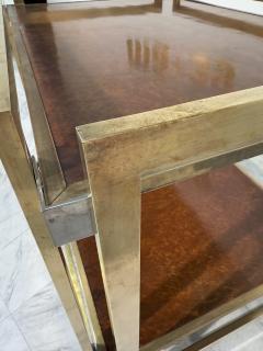 Romeo Rega Romeo Rega Brass and Burl Wood Bar Cart Italy 1970s - 4300942