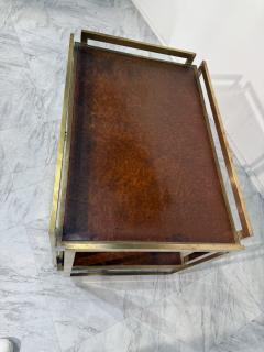 Romeo Rega Romeo Rega Brass and Burl Wood Bar Cart Italy 1970s - 4300945