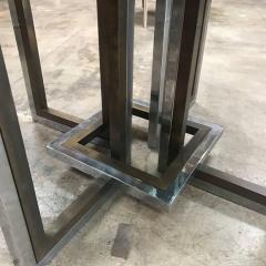 Romeo Rega Romeo Rega Chrome Brass and Tinted Glass Dining Room Table Italy 1970 - 583491