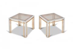 Romeo Rega Romeo Rega Coffee Tables in Chrome Brass and Glass 1970s - 844970