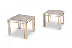 Romeo Rega Romeo Rega Coffee Tables in Chrome Brass and Glass 1970s - 844971