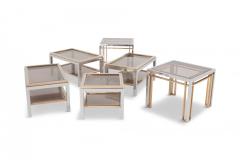 Romeo Rega Romeo Rega Coffee Tables in Chrome Brass and Glass 1970s - 844973