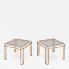 Romeo Rega Romeo Rega Coffee Tables in Chrome Brass and Glass 1970s - 846490