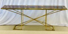 Romeo Rega Romeo Rega Console Table Faux Tortoise Top Gilt Metal Base Italy 1970s - 2632373