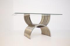 Romeo Rega Romeo Rega Dining Table in Chromed and Brassed Steel with Glass - 2053419