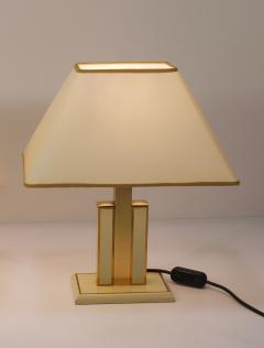 Romeo Rega Romeo Rega Ivory Gold Midcentury Brass Table Side Lamp Italy 1970s - 4757923
