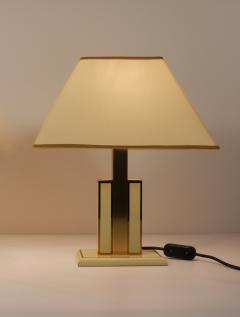 Romeo Rega Romeo Rega Ivory Gold Midcentury Brass Table Side Lamp Italy 1970s - 4757924