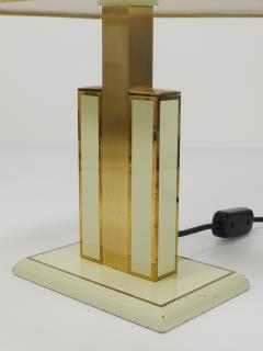 Romeo Rega Romeo Rega Ivory Gold Midcentury Brass Table Side Lamp Italy 1970s - 4757925