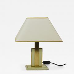 Romeo Rega Romeo Rega Ivory Gold Midcentury Brass Table Side Lamp Italy 1970s - 4757961