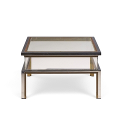 Romeo Rega Romeo Rega Mid Century Chrome Brass and Glass Coffee Table - 4782797