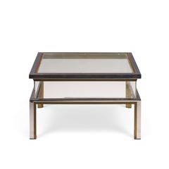 Romeo Rega Romeo Rega Mid Century Chrome Brass and Glass Coffee Table - 4782803