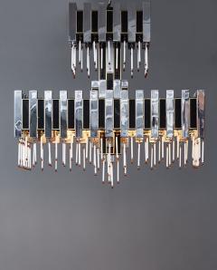 Romeo Rega Romeo Rega Mid Century Metal and Glass Chandelier - 4730688