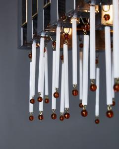 Romeo Rega Romeo Rega Mid Century Metal and Glass Chandelier - 4730783