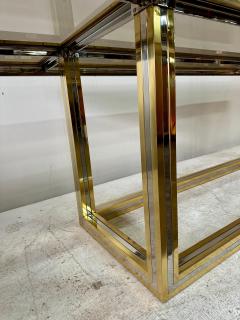 Romeo Rega Romeo Rega Mixed Metal w Glass Insets Dining Table - 4641578