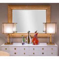 Romeo Rega Romeo Rega Pair of Architectural Table Lamps in Lucite and Brass 1970s - 4294150