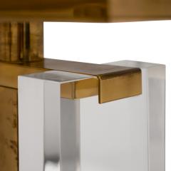 Romeo Rega Romeo Rega Pair of Architectural Table Lamps in Lucite and Brass 1970s - 4294156