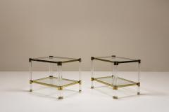 Romeo Rega Romeo Rega Pair of Lucite and Brass Side Tables Italy 1970s - 4319083
