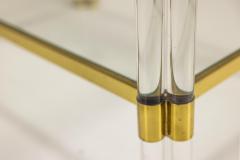 Romeo Rega Romeo Rega Pair of Lucite and Brass Side Tables Italy 1970s - 4319098