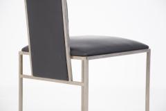 Romeo Rega Romeo Rega Six Dining Chairs in Black Leather and Steel - 2045171