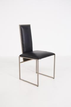 Romeo Rega Romeo Rega Six Dining Chairs in Black Leather and Steel - 2045179