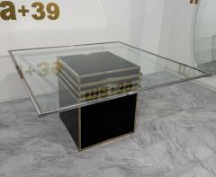 Romeo Rega Romeo Rega Square Glass Brass Dining Table Italy 1970s - 4307657