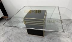 Romeo Rega Romeo Rega Square Glass Brass Dining Table Italy 1970s - 4307659