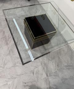 Romeo Rega Romeo Rega Square Glass Brass Dining Table Italy 1970s - 4307663